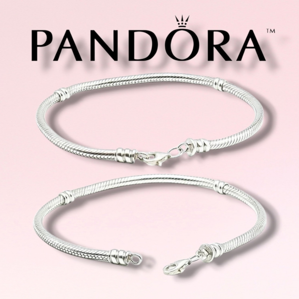 Pandora Sterling Silver Snake Chain Bracelet With Lobster Claw Clasp